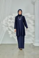 Kurung Pahang - Navy Blue