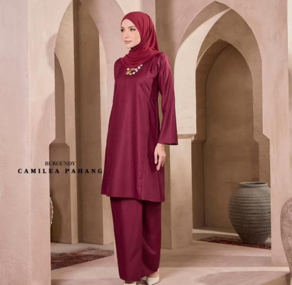 Kurung Pahang - Burgundy