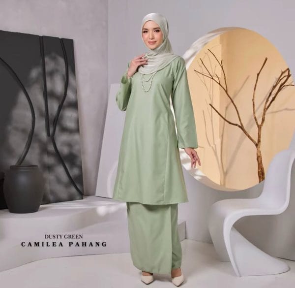 Kurung Pahang - Dusty Green