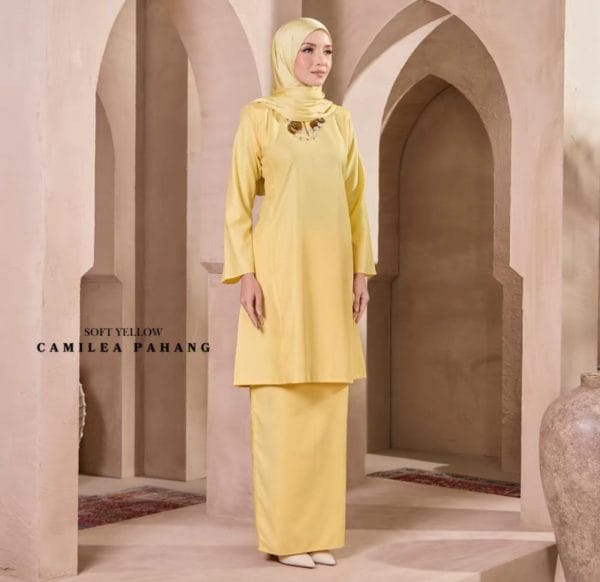 Kurung Pahang - Soft yellow