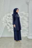 Kurung Pahang - Navy Blue